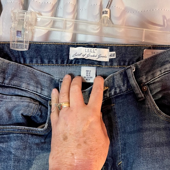 H&M LOGG Label of Graded Goods Jeans Skinny Fit Vintage Faded Wash Size 32. EUC - Picture 3 of 8
